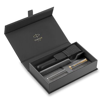 Obrázek produktu Parker Sonnet Silver Chiselled GT - plniace pero, darčeková súprava s koženým puzdrom