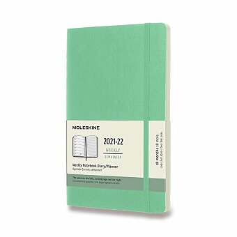 Obrázek produktu 18měsíční diář Moleskine 2021-22 - měkké desky - L, týdenní, sv. zelený