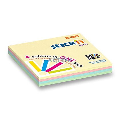 Obrázok produktu Hopax Stick'n Magic - samolepiaca kocka - 76 × 76 mm, 100 l., 4 pastelové farby