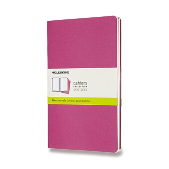 Obrázek produktu Sešity Moleskine Cahier - L, čistý, 3 ks, tmavě růžové