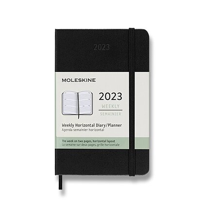 Obrázek produktu Moleskine 2023 - diář v tvrdých deskách - horizontální, velikost S, týdenní, černý