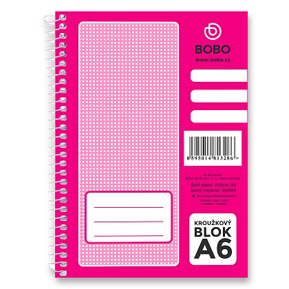 Obrázok produktu Bobo blok - krúžkový blok - A6, 50 l., linajkový