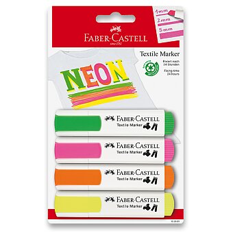 Obrázek produktu Popisovače na textil Faber-Castell - 4 neonové barvy