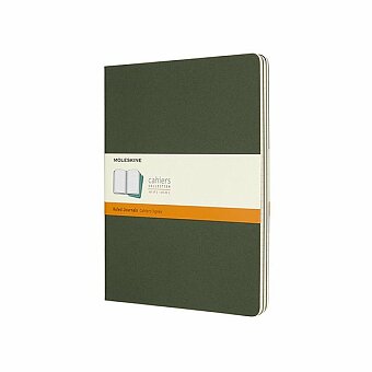 Obrázek produktu Zošity Moleskine Cahier - XL, linajkový, 3 ks, tmavo zelené