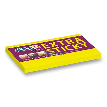 Obrázek produktu Hopax Stick'n Extra Sticky - samolepicí bloček - 127 × 76 mm, 90 l., žlutý