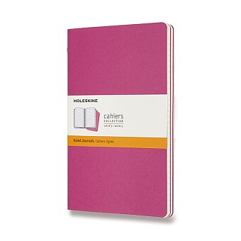 Obrázek produktu Sešity Moleskine Cahier - L, linkovaný, 3 ks, tmavě růžové