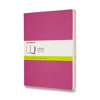 Obrázek produktu Sešity Moleskine Cahier - XL, čistý, 3 ks, tmavě růžové