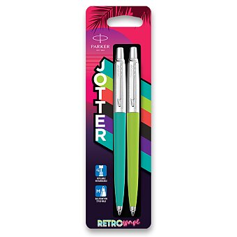 Obrázek produktu Parker Jotter Originals Retro´80s - Kuličkové pero, blist, sada 2 ks, tyrkysová a zelená