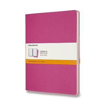 Obrázek produktu Zošity Moleskine Cahier - XL, linajkový, 3 ks, tmavo ružový