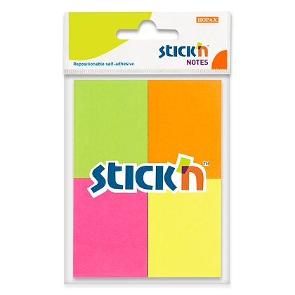 Obrázok produktu Hopax Stick'n Notes - samolepiace papierové bločky - neon. farby