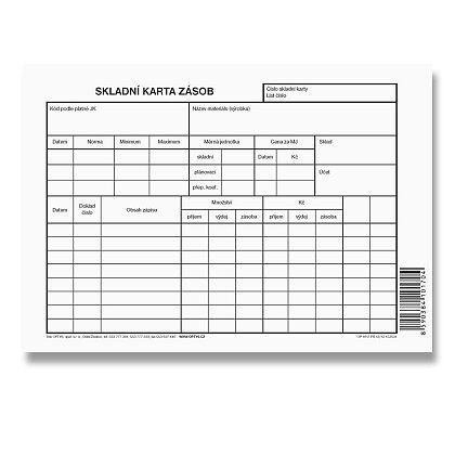 Product image Optys - warehouse stock card