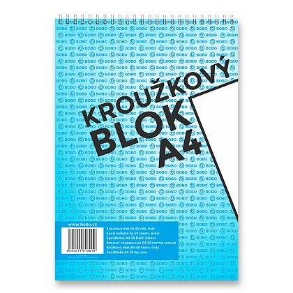 Obrázok produktu Bobo blok - krúžkový blok - A4, 50 l., čistý