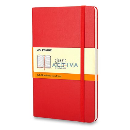 Obrázek produktu Moleskine - zápisník v tvrdých deskách - vel. L, 13 × 21 cm, linkovaný, červený