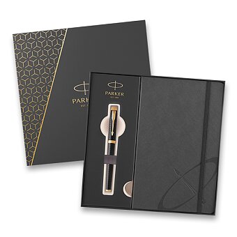 Obrázek produktu Parker IM Premium Black GT - plnicí pero, hrot F, dárková kazeta se zápisníkem