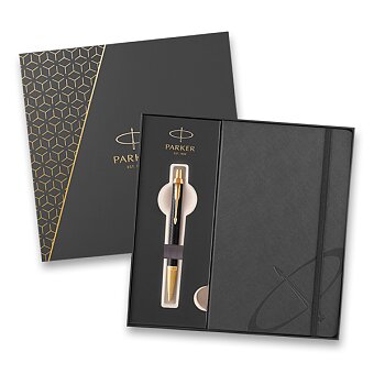 Obrázek produktu Parker IM Premium Black GT - kuličkové pero, dárková kazeta se zápisníkem
