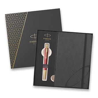 Obrázek produktu Parker IM Premium Red GT - kuličkové pero, dárková kazeta se zápisníkem