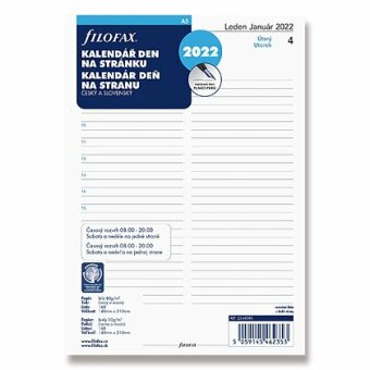 Obrázek produktu Denní kalendář 2022 - náplň k diářům Filofax A5