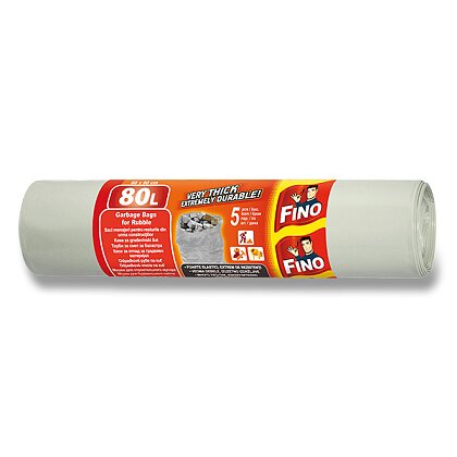 Product image Fino - bags for rough waste - 80 l, 5 pcs, 100 microns, clear