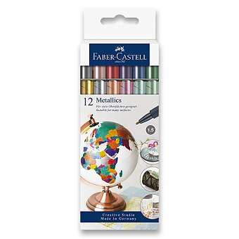 Obrázek produktu Popisovač Faber-Castell Metallics - 12 barev
