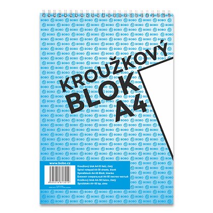 Obrázek produktu Bobo blok - kroužkový blok - A4, 50 l., čistý