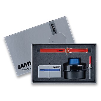 Obrázek produktu Lamy Safari Shiny Red - plnicí pero, dárková sada s konvertorem a inkoustem