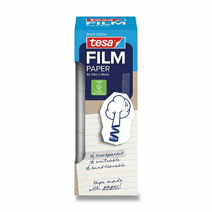 Obrázok produktu Tesafilm® Paper - transparentná papierová lepiaca páska - 19 mm x 33 m, 8 ks