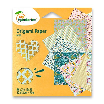 Obrázek produktu Avenue Mandarine Origami Gold - sada papírů - 36 listů
