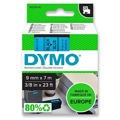 Obrázek produktu Dymo D1 S0720710 - originální polyesterová páska - 9 mm × 7 m, černo-modrá