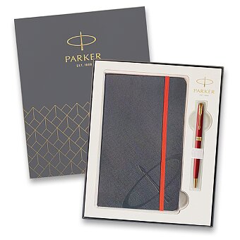 Obrázek produktu Parker Sonnet Red GT - kuličková tužka, dárková sada se zápisníkem