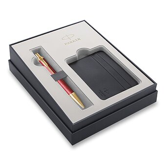 Obrázek produktu Parker IM Premium Red GT - guľôčkové pero, darčeková súprava s puzdrom na karty