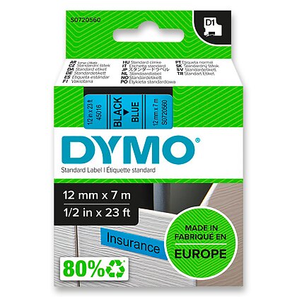 Obrázek produktu Dymo - polyesterová páska - 12 mm × 7 m, černo-modrá
