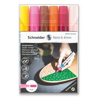 Obrázek produktu Akrylový popisovač Schneider Paint-It 320 - souprava V3, 6 barev