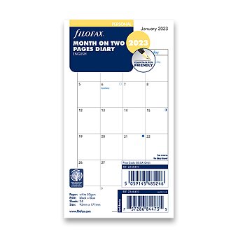 Obrázek produktu Mesačný kalendár 2024, mesiac/2 strany, Aj - náplň osobných diárov Filofax