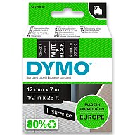 Dymo D1 S0720610  - originální polyesterová páska - 12 mm × 7 m, bílo-černá
