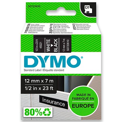 Product image Dymo D1 S0720610 - original polyester tape - 12 mm x 7 m, white-black