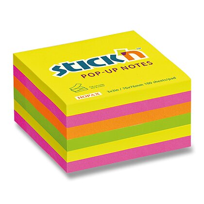 Product image Hopax Stick'n Pop-Up Notes - self-adhesive Z-pad - 76 x 76 mm, 6 x 100 s. Multicolor