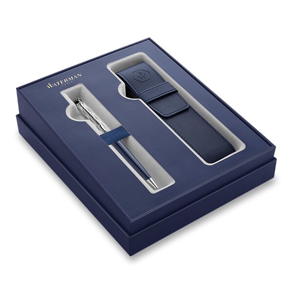 Waterman Expert Made in France DLX Blue CT kuličková tužka, dárková kazeta s pouzdrem