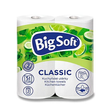Obrázok produktu BigSoft Classic - papierové kuchynské utierky - 2vrstvové, 51 útržkov