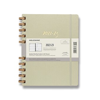 Obrázek produktu Diář Moleskine Spiral Academic 2022-23, tvrdé desky - XXL, měsíční/týdenní, světle zelený