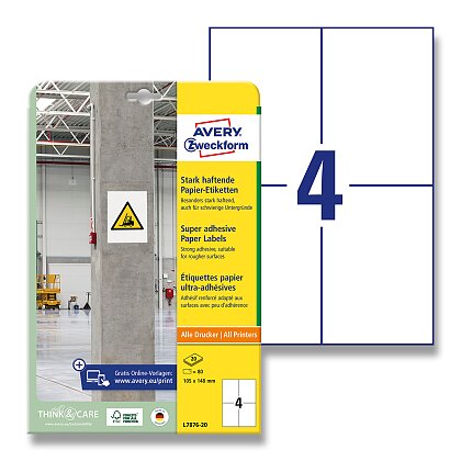 Product image Avery Zweckform - labels with high adhesiveness - 105 x 148 mm, 80 labels