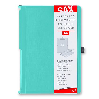 Obrázok produktu SAX - uzatvárateľné písacie dosky s klipom - A4, aqua