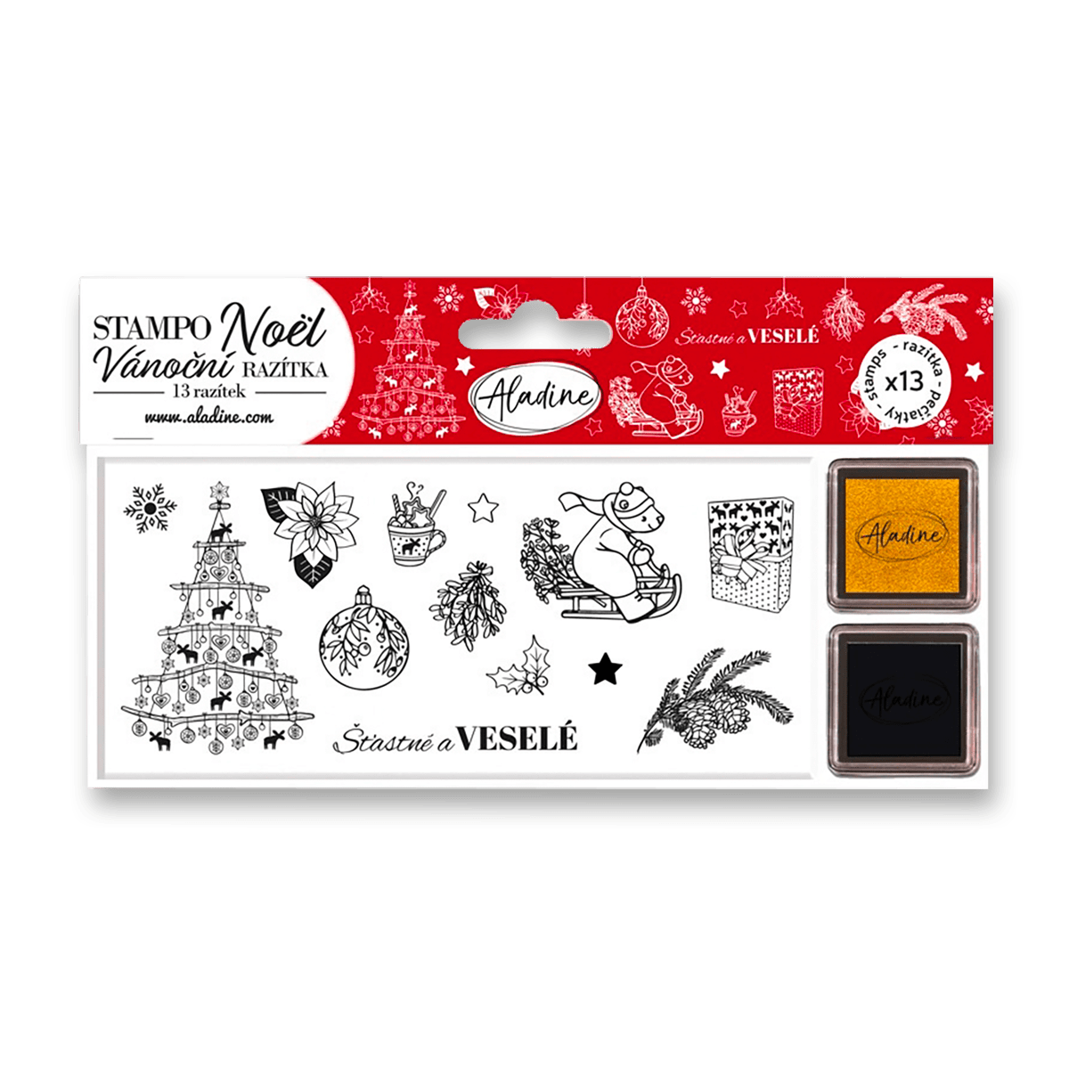 Razítka Aladine Stampo Noël - severské Vánoce, 13 ks