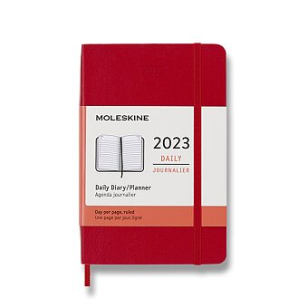 Obrázek produktu Diář Moleskine 2023 - měkké desky - S, denní, červený