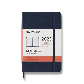 Obrázek produktu Diář Moleskine 2023 - měkké desky - S, denní, modrý