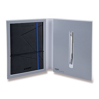 Obrázek produktu Lamy Logo Brushed Steel - kuličkové pero, dárková sada se zápisníkem
