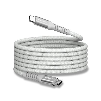 Obrázek produktu Verbatim - magnetický USB kabel - USB-C / USB-C, 100 W, 1,2 m, šedý