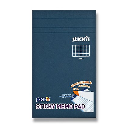 Obrázek produktu Hopax Stick'n Sticky Memo Pad - samolepicí blok - 190,5 x 114 mm, 50 l., bílý, čtverečkovaný