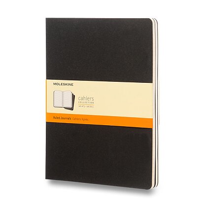 Obrázek produktu Sešit Moleskine Cahier - 19 x 25 cm, linkovaný, 3 ks, černý