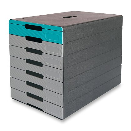 Obrázok produktu Durable Idealbox Plus 7 - zásuvkový box - 7 zásuviek, šedo-modrý
