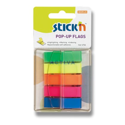 Obrázek produktu Hopax Stick'n PopUp Flags - neonové proužky "Z" - mix barev